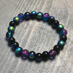 3/$15 Hand Crafted Black and Multicolor Beaded Bracelet